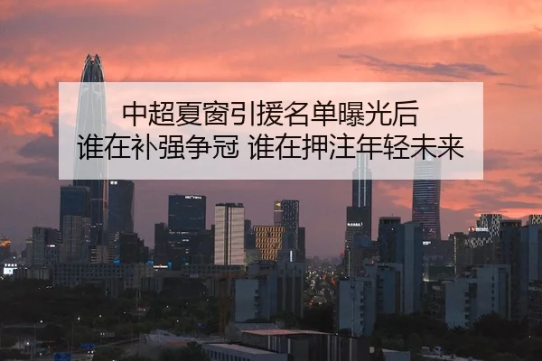 中超夏窗引援名单曝光后 谁在补强争冠 谁在押注年轻未来